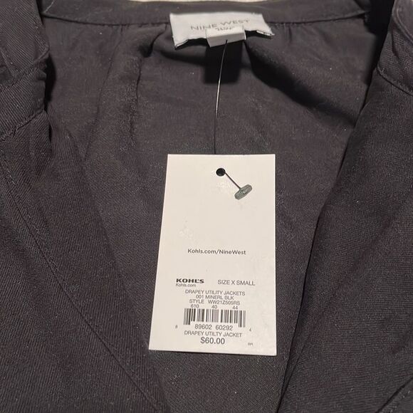 Nine West- Drapey Utility Jacket in Mineral Black- Zip Closure- Size X-S- NWT - Picture 13 of 14